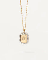 PDPAOLA Scorpio Necklace Engraved In Octagonal Pendant
