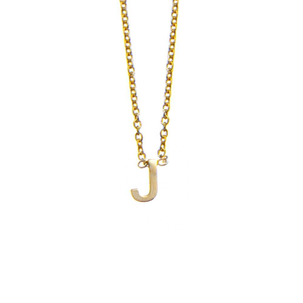 Gold Plated Sterling Silver Necklace With Initial "J" Pendant