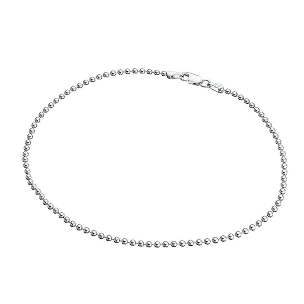 Sterling Silver 2mm Ball Chain Anklet