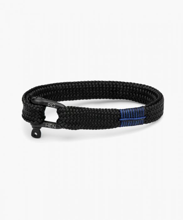 Pig & Hen Men's Marine Rope Bracelet - Sharp Simon - Xtra Large Black