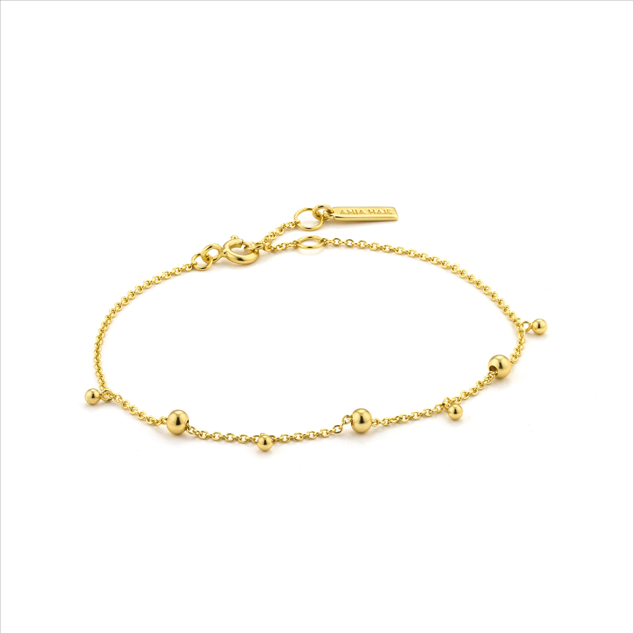 Ania Haie Modern Drop Balls Bracelet in Gold. Design: B002-03G