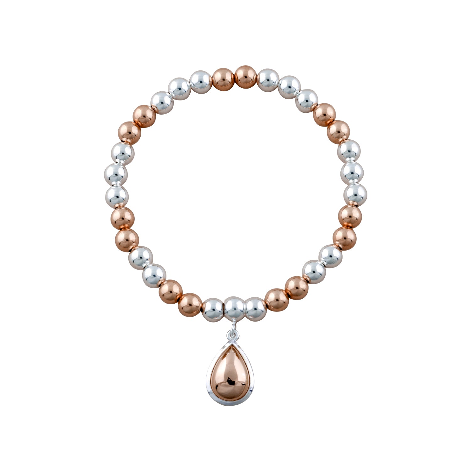 Von Treskow Stretchy Bracelet With Large Rose Gold-Filled Pendant