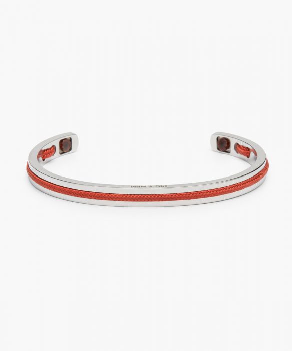 Pig & Hen 'Navarach' Cuff in Coral Red & Silver