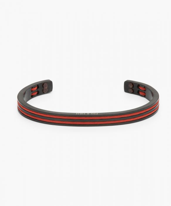 Pig & Hen "Double Navarach" Coral Red Marine Rope with Black Cuf
