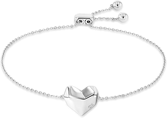 Calvin Klein Silver Heart Cable Link Bracelet