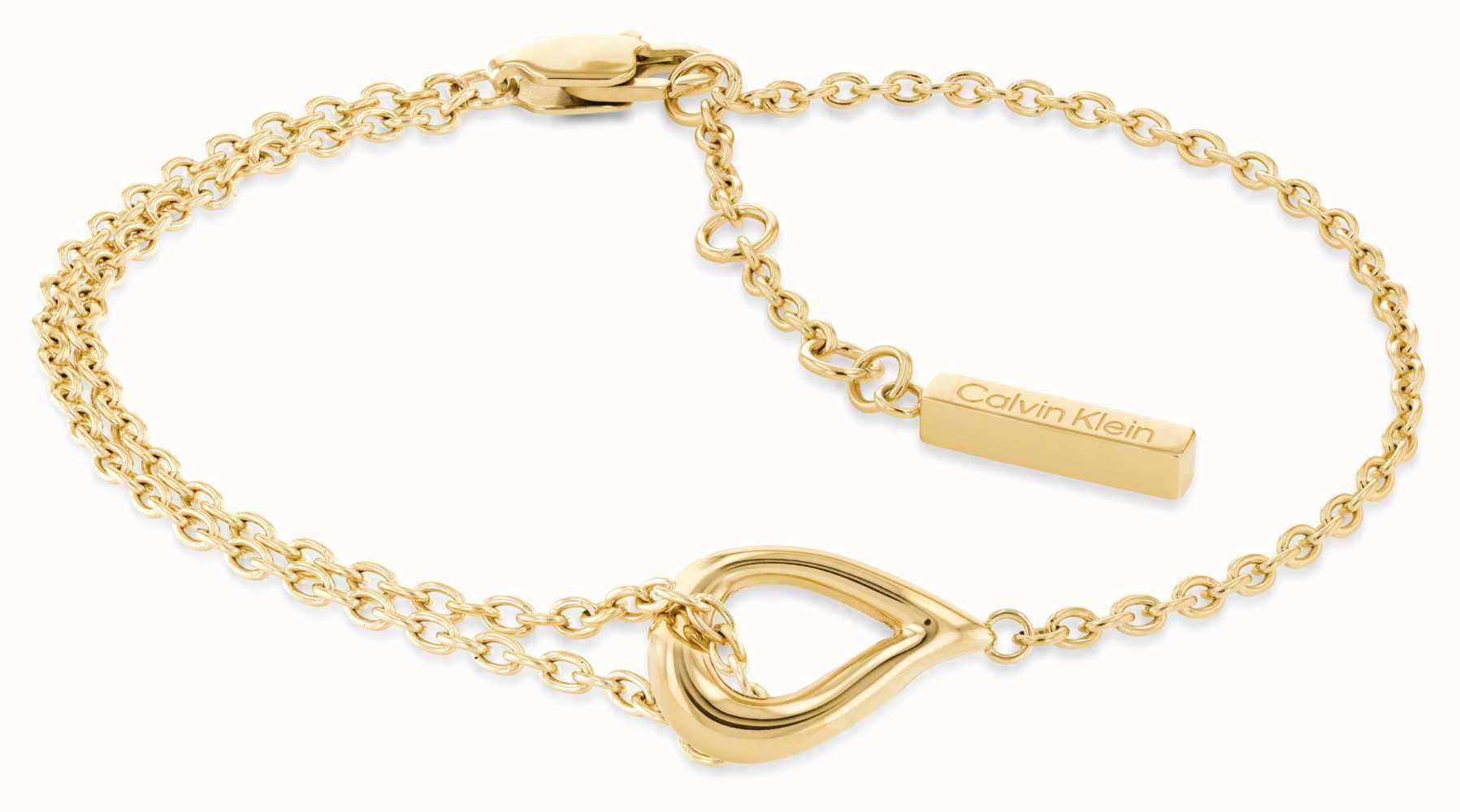 Calvin Klein Gold Asymmetrical Double Chain Bracelet