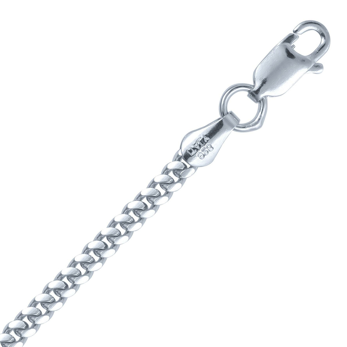 Sterling Silver Cuban Curb Chain Anklet 25cm