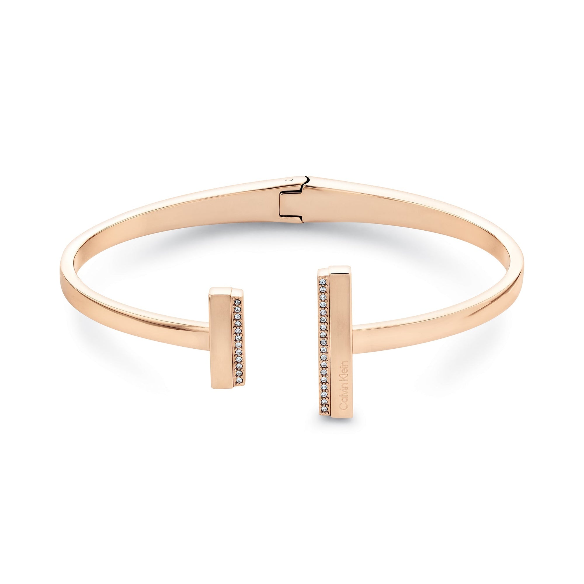Calvin Klein Jewellery Carnation Gold Steel with Crystal Women's Hinge Bangle