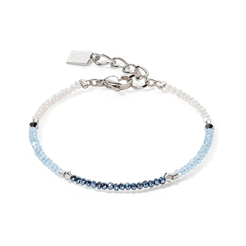 Coeur De Lion Small Crystal Stainless Steel & Electric Blue Bracelet