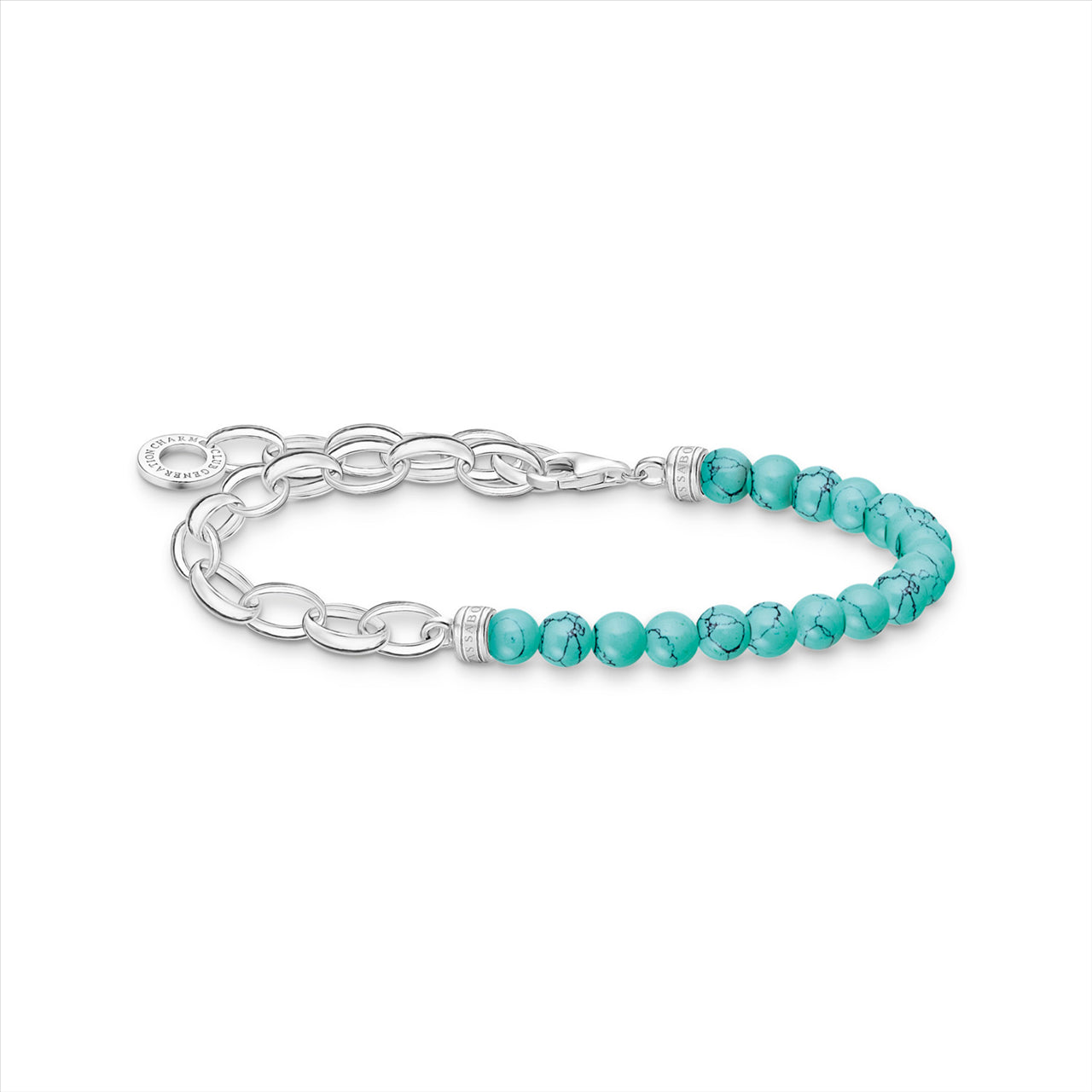 Thomas Sabo Chain and Turquoise Bead Bracelet