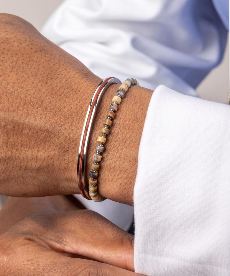 Brontide 4mm Crazy Agate Silver