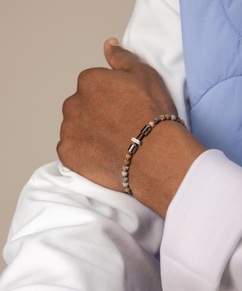 Brontide 4mm Crazy Agate Silver