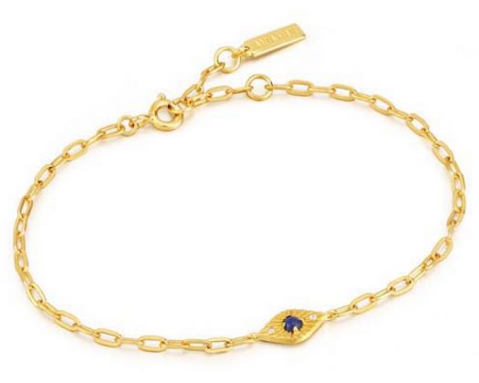 Sec Lapis Evil Eye Gold Bracelet 16.5+2cm