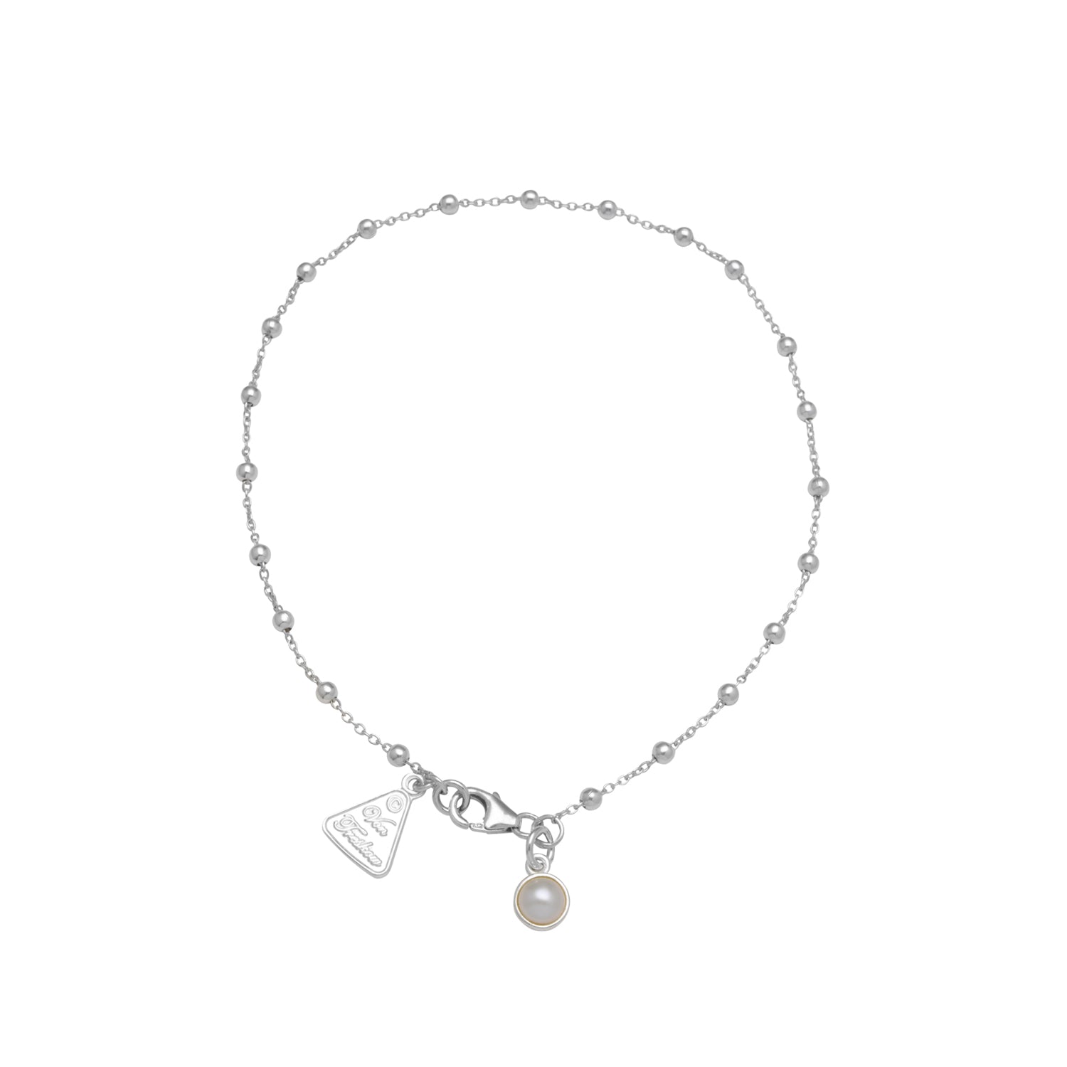 Rosario Chain Bracelet/Anklet With Pearl 24cm