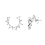 Ellani Sterling Silver Cubic Zirconia Stud Earrings