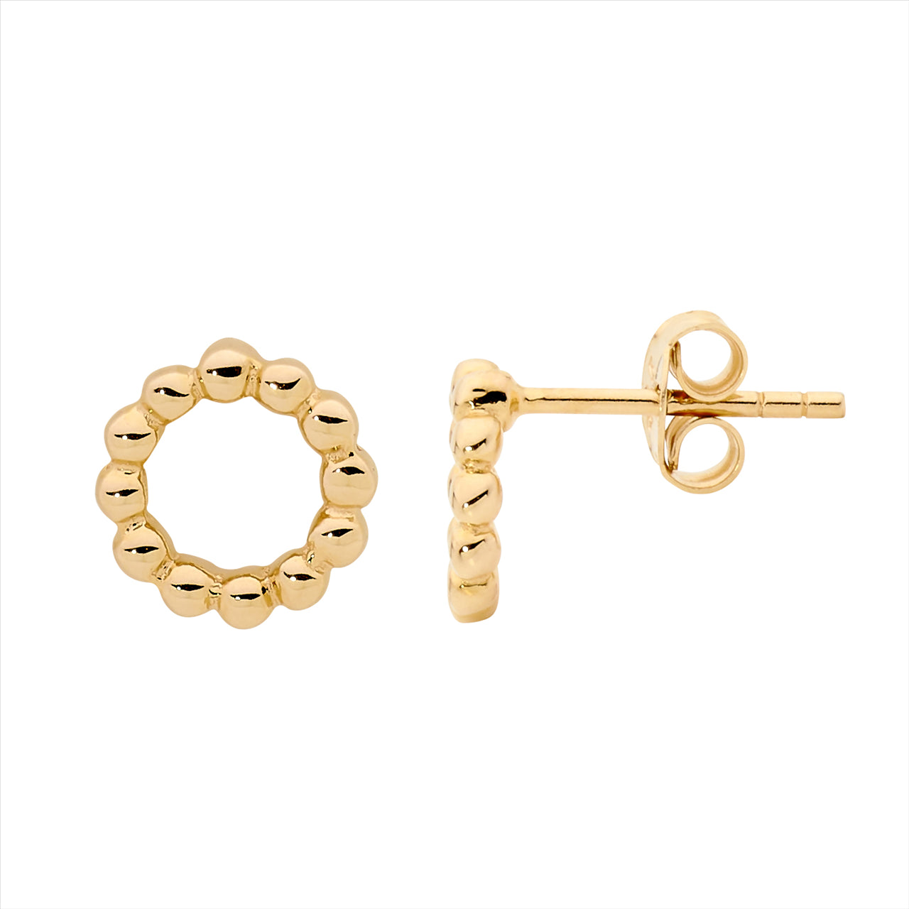 Ellani Yellow Gold Bubble Circle Earrings