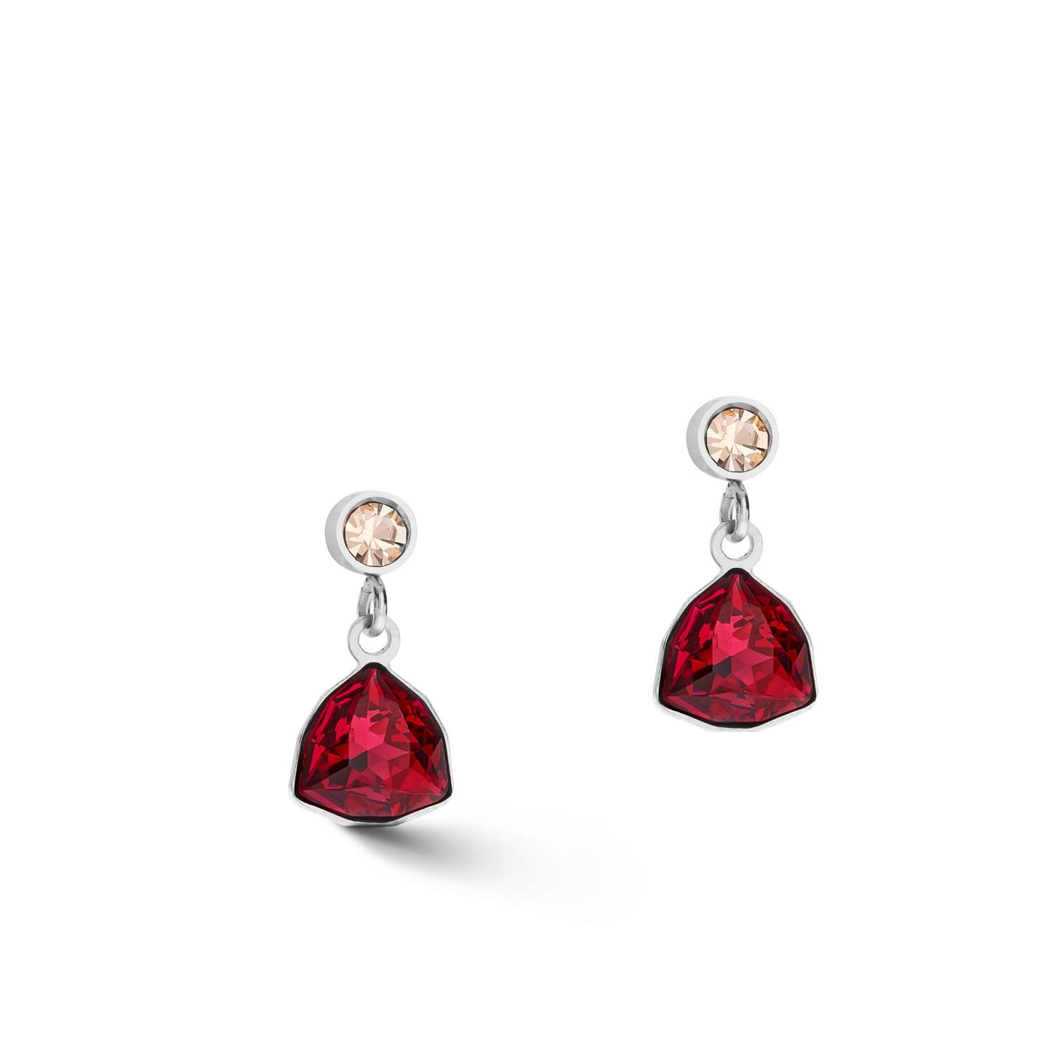 Coeur De Lion Red European Crystal And Hematite Earrings