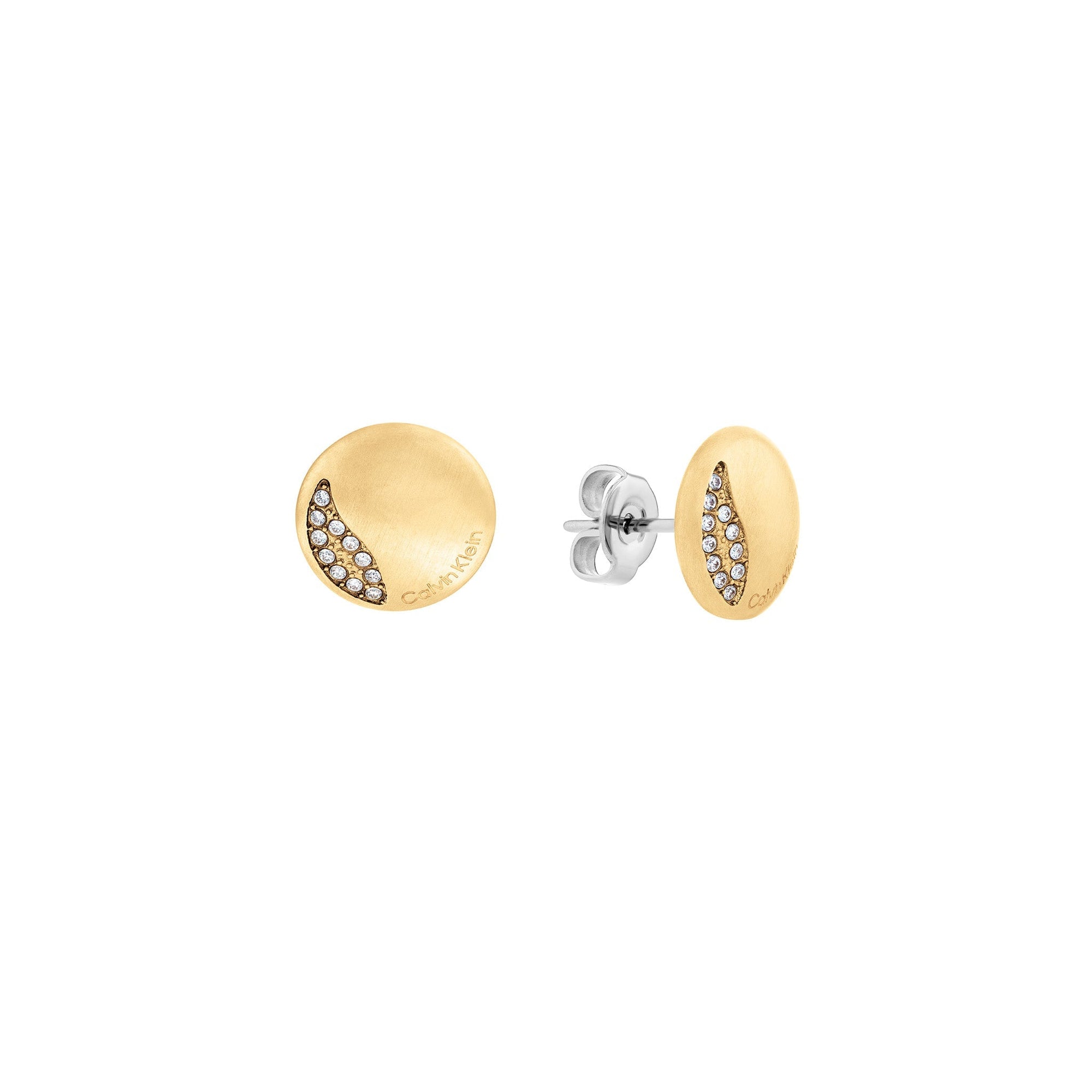 Calvin Klein Jewellery Gold Steel with Crystals Women's Stud Earrings