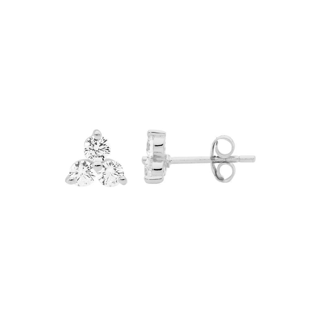 Ellani Cubic Zirconia Claw Set Stud Earrings