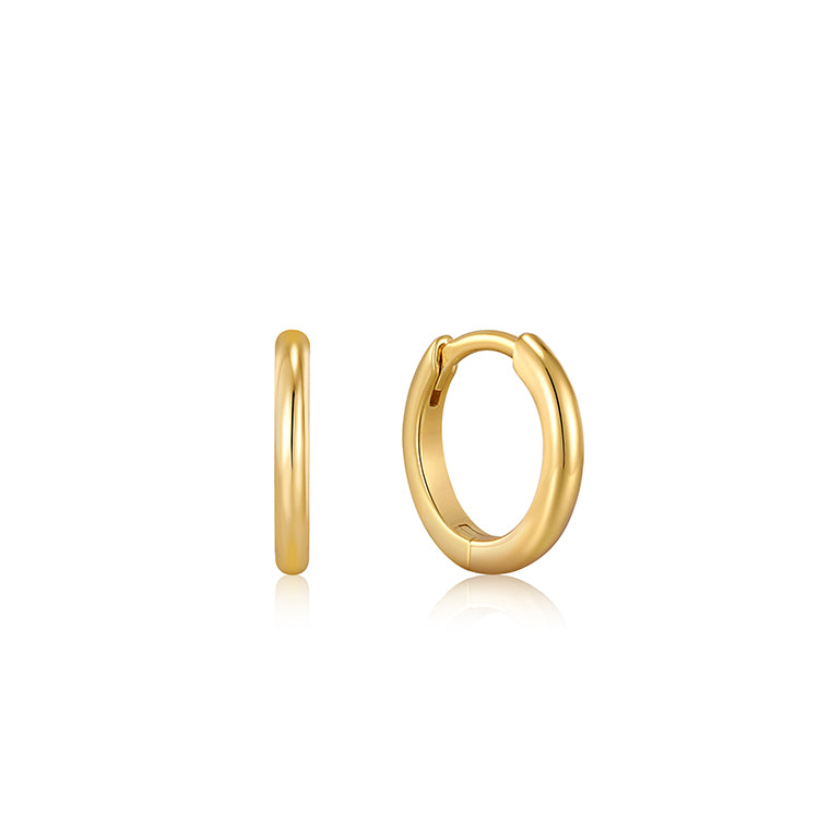 Ania Haie Gold Smooth Earrings Mini Huggie Hoop Earrings