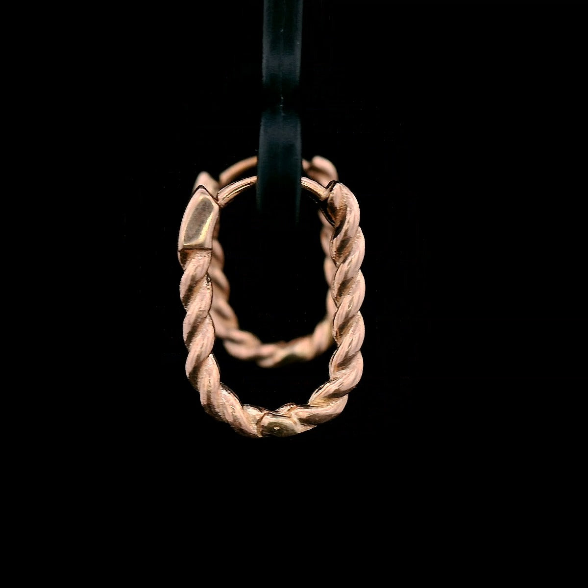 Rose Gold Paperclip Huggie Earrings