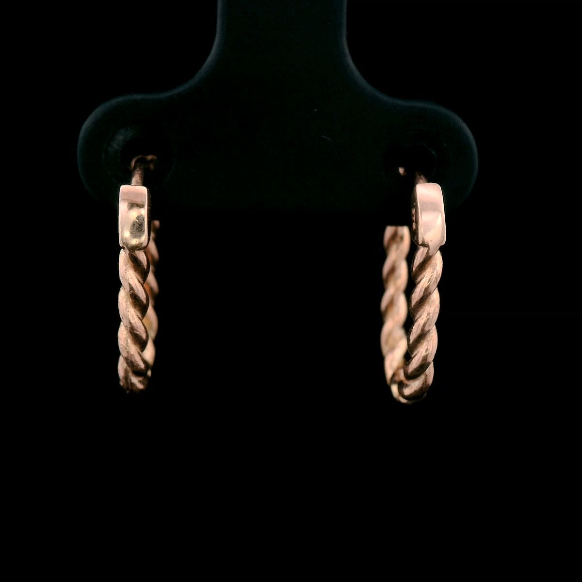 Rose Gold Paperclip Huggie Earrings