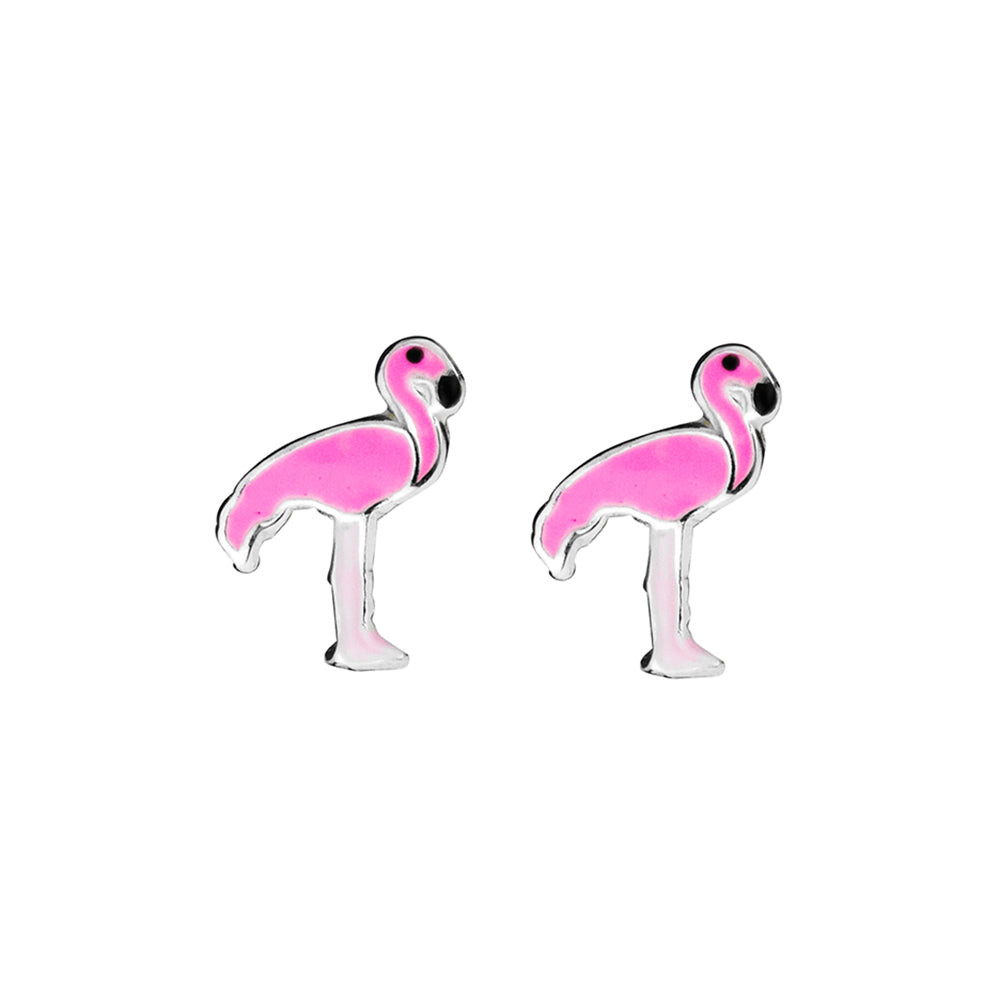Tiny Treasures Sterling Silver Flamingo Studs