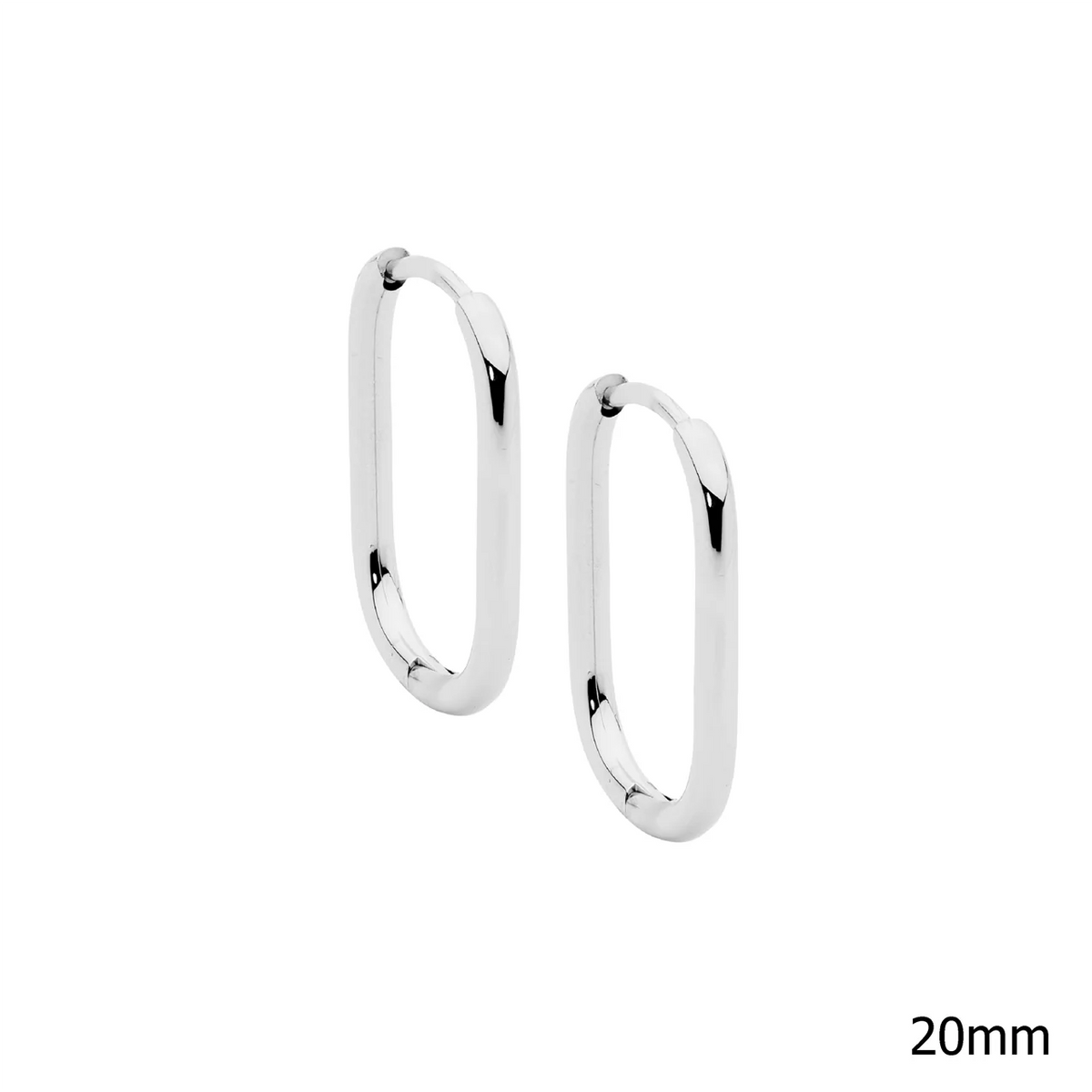 Ellani Sleek Stainless Steel Oval Hoop Earrings