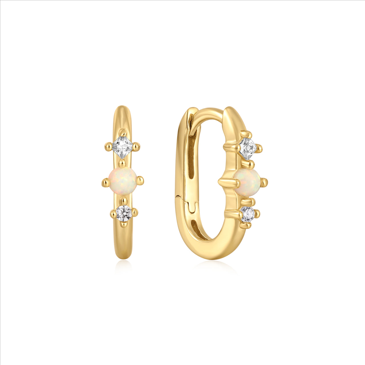 Ania Haie Gold Kyoto Opal Oval Huggie Hoop Earrings