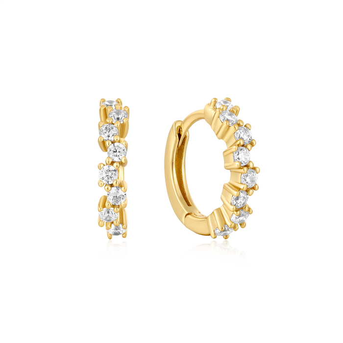 Ania Haie Silver Sparkle Cluster Huggie Hoop Earrings