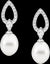 Ellani Sterling Silver Cubic Zirconia Open Drop Earrings with Freshwater Pearl