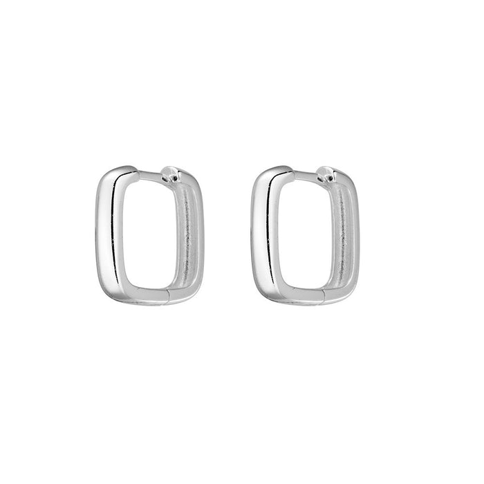Sterling Silvet Square Smooth Hoop