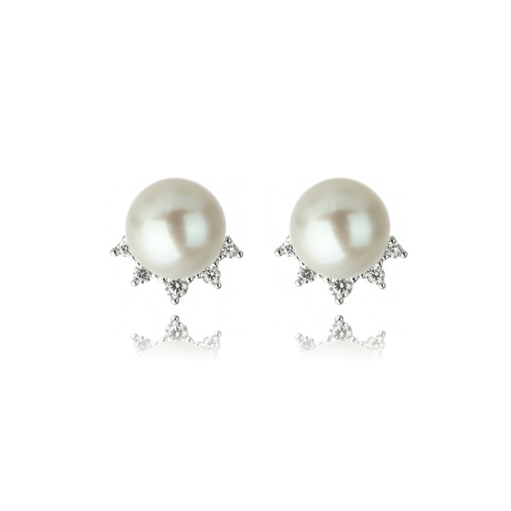 Georgini Oceans Coogee Freshwater Pearl Earrings Silver