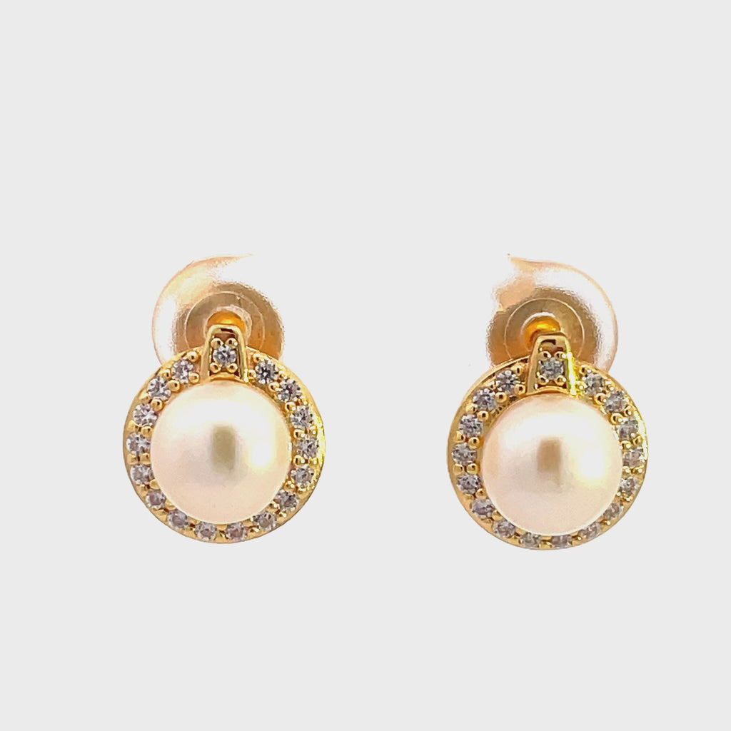 Georgini Oceans Tasman Freshwater Pearl Earrings Gold