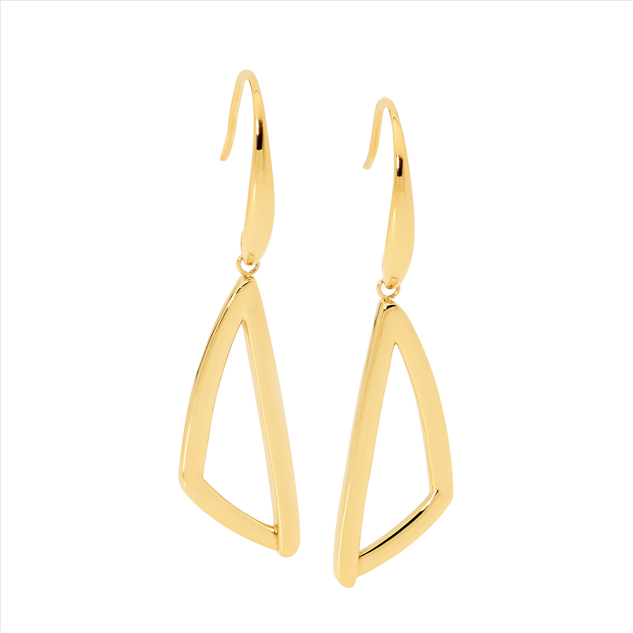 Ellani Sterling Silver  Open Triangle Drop Earrings