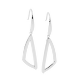 Ellani Sterling Silver  Open Triangle Drop Earrings