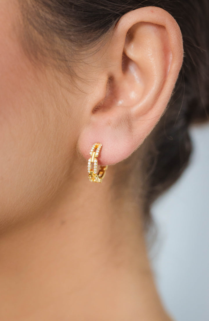 Georgini Goddess Link Hoop Earrings Gold
