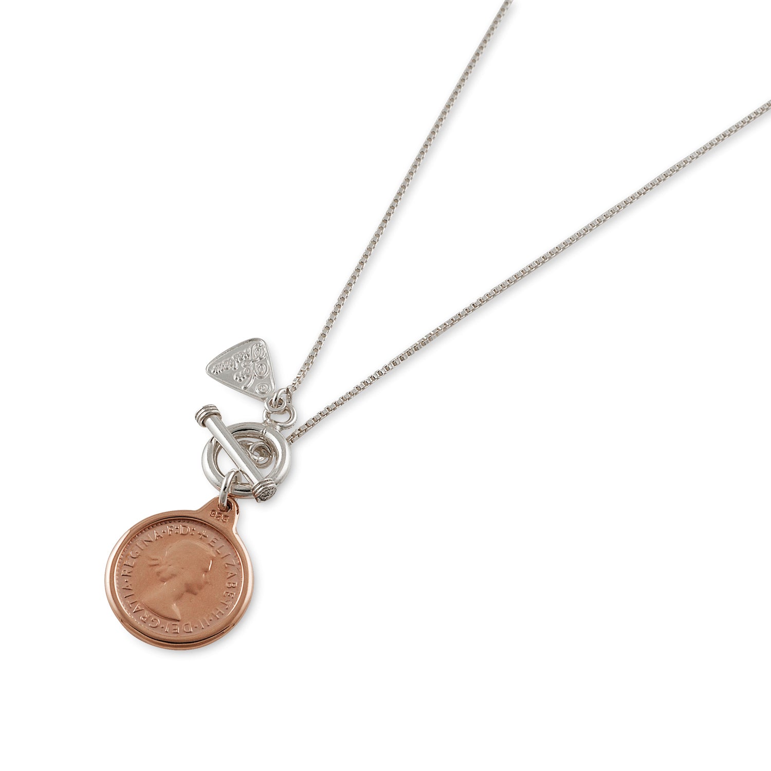 Box Chain Necklace With Threepence