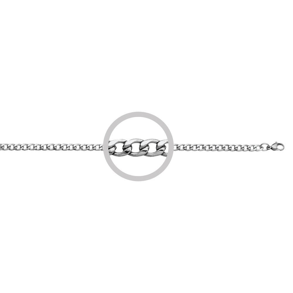 Blaze Stainless Steel Oval Curb Chain 55cm
