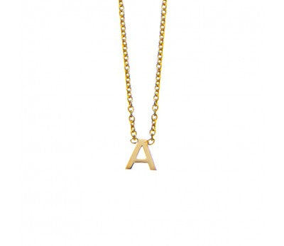 Gold Plated Necklace &quot;A&quot; Petite Initial Pendant