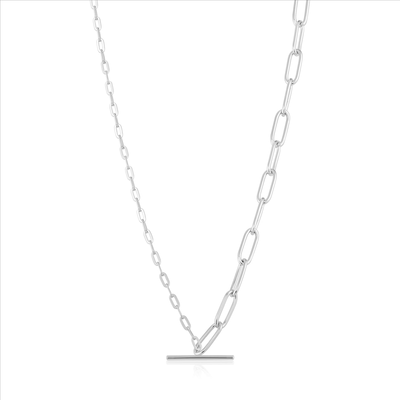 Ania Haie T-Bar Paperclip Link Necklace in Sterling Silver
