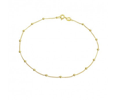 Ball Detail in Gold Plated Sterling Silver Anklet