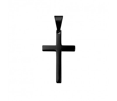 Blaze Stainless Steel Black Plain Cross Pendant