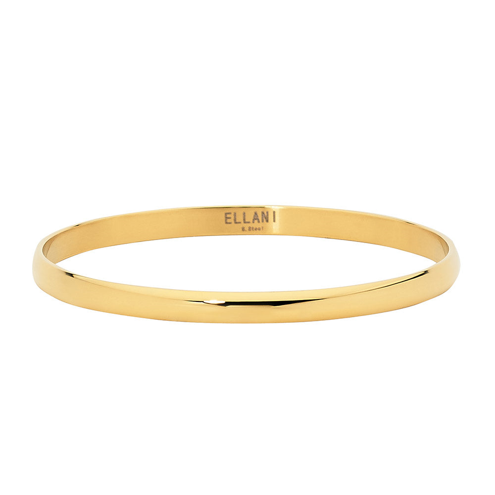 Ellani Gold Plated Stainless Steel 5mm Bangle