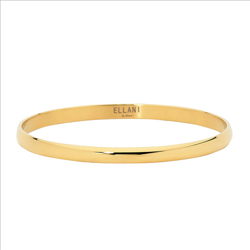 Ellani Gold Plated Stainless Steel 5mm Bangle