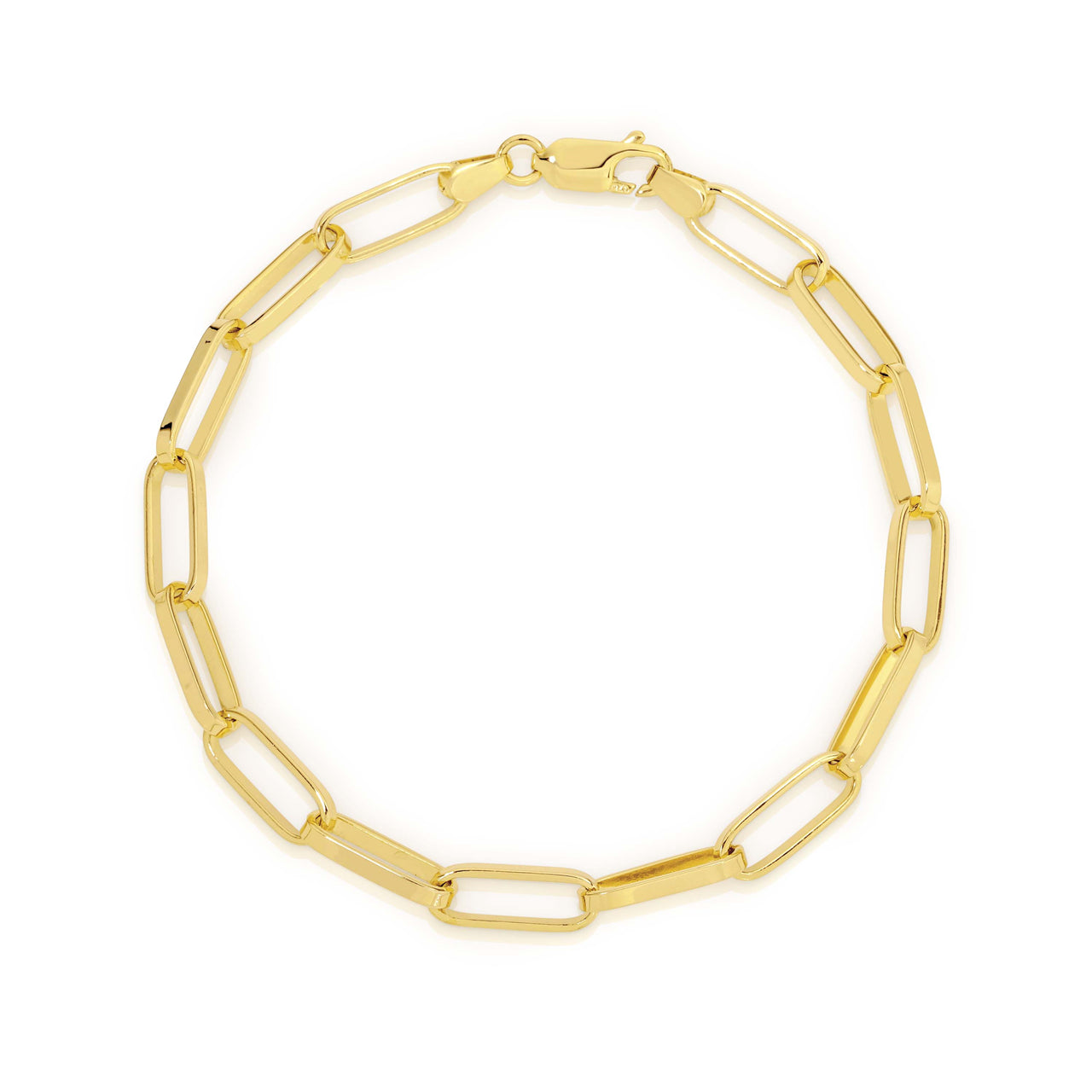 PaperClip Link Bracelet in Yellow Gold.
