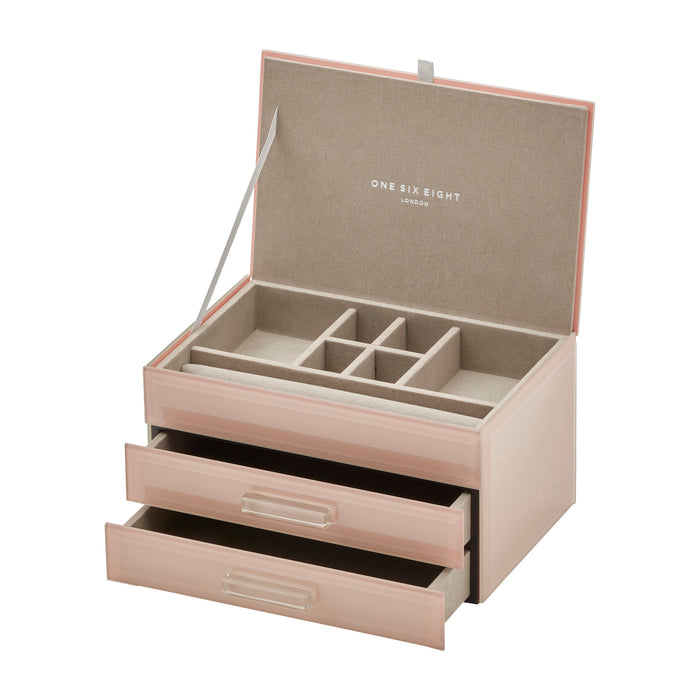 Gabriella Jewellery Box Glass Blush Medium