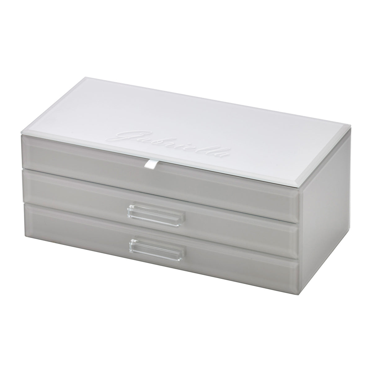 Gabriella Large Cool Grey Glass Jewellery Box