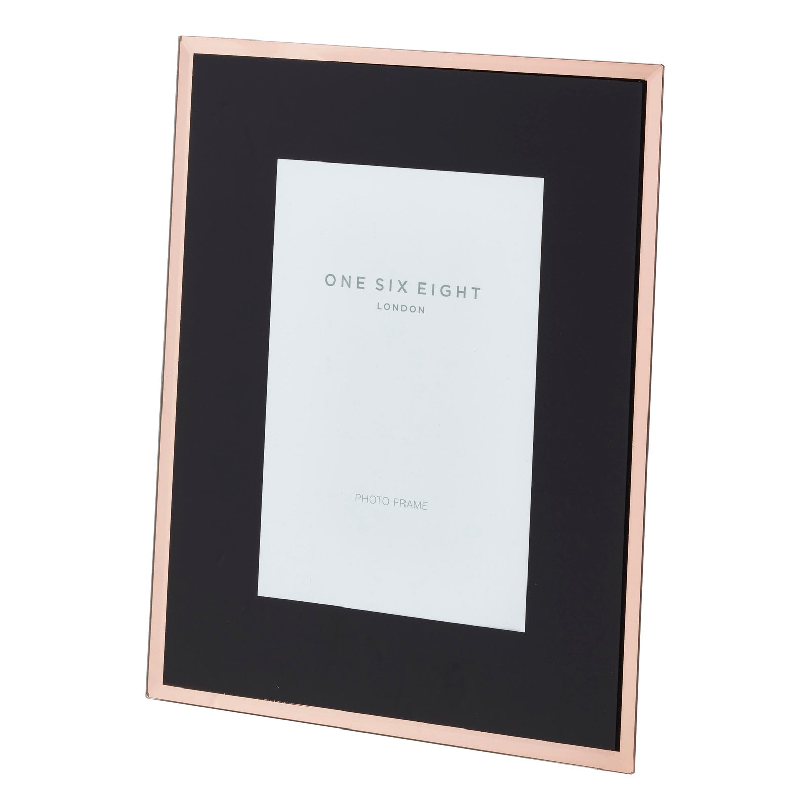 Clara 7 x 5" Black/Rose Gold Glass Photo Frame