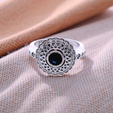 Art Deco Sapphire and Diamond Dress Ring Set in White Gold